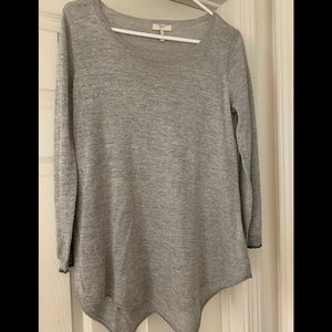 Joie metallic silver grey sweater asymmetric small